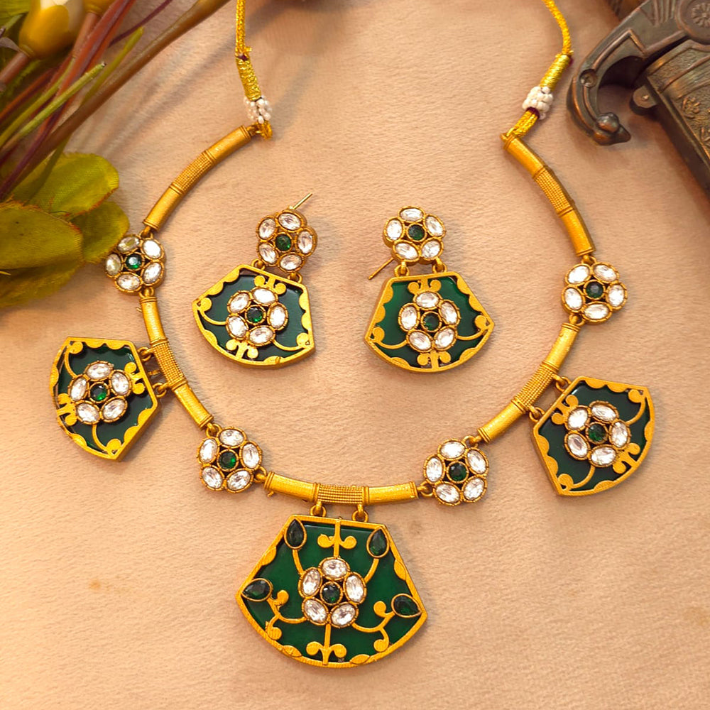 FS Collection Elegant Pota Stone Necklace Set