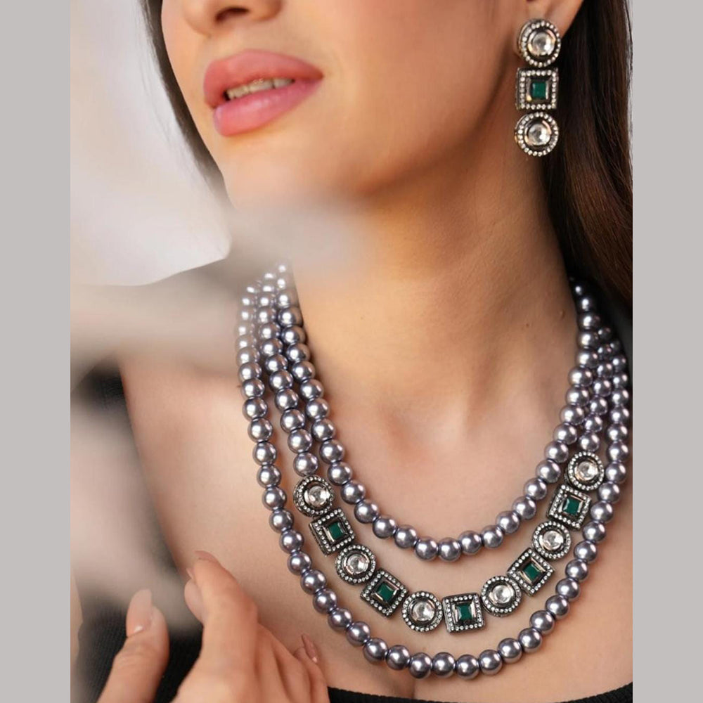 FS Collection Elegant Pota Stone And Beads Necklace Set