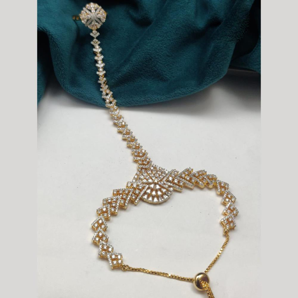 Vivah Creations Gold Plated American Diamond Hand Harness