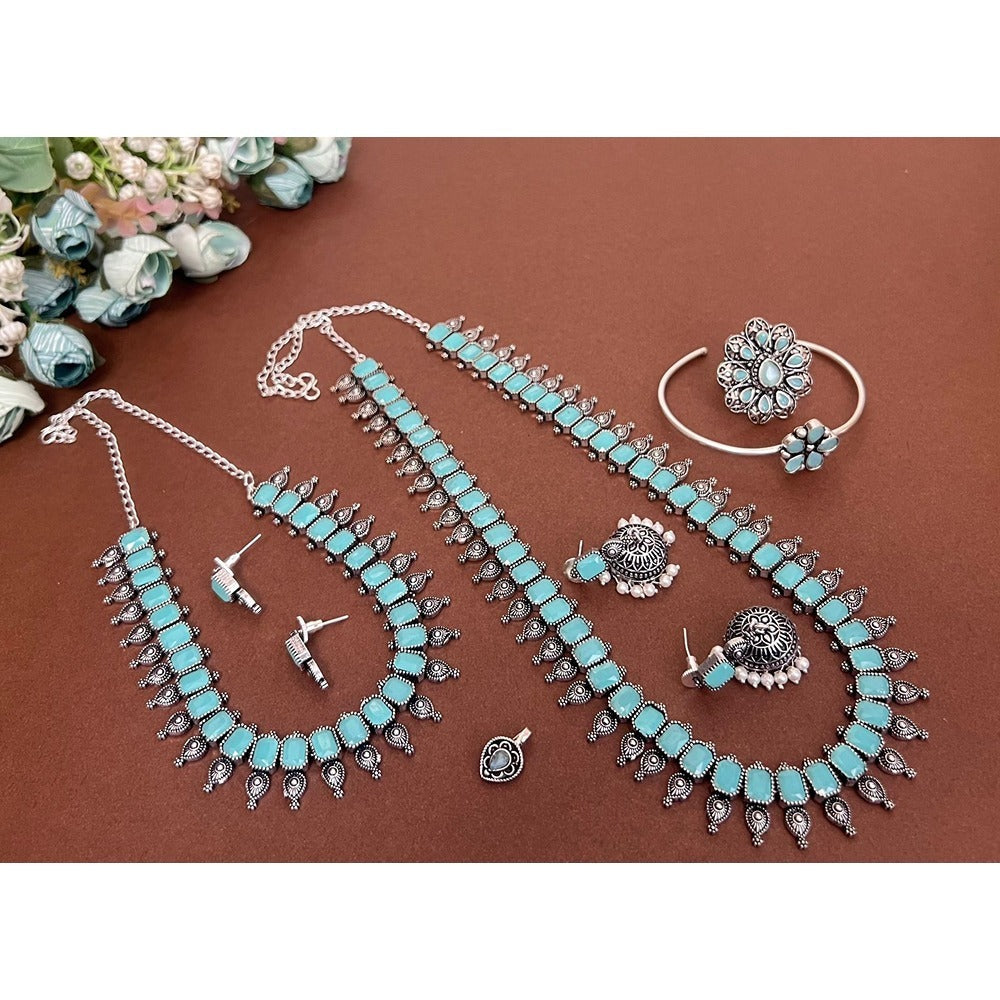 Akruti Collection Silver Plated Crystal Combo Set