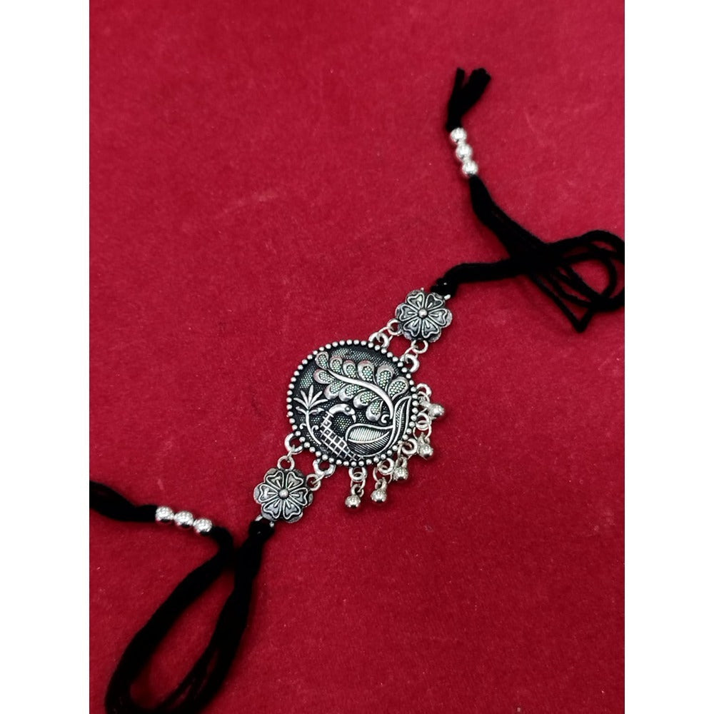 Akruti Collection Oxidised Plated Choker Necklace Set