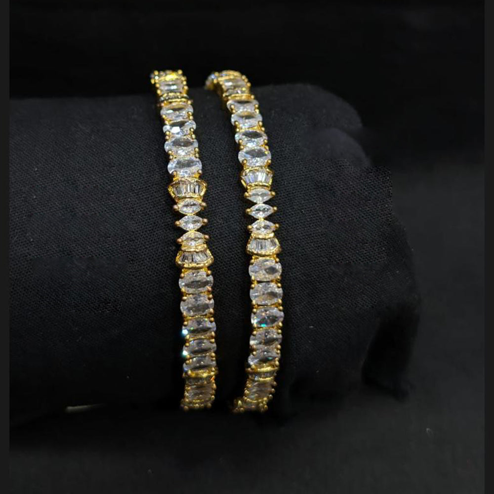 Akruti Collection Premium Gold Plated American Diamond Bangles