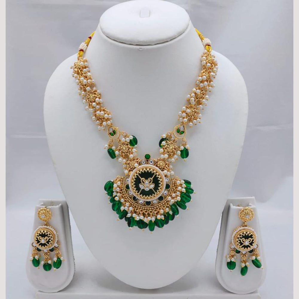 Akruti Collection Premium Pota & Pearl Necklace Set for Every Occassions