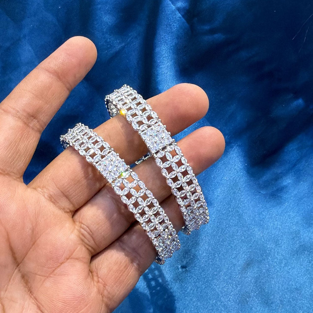 Akruti Collection Glamorous American Diamond Bangles Collection Set