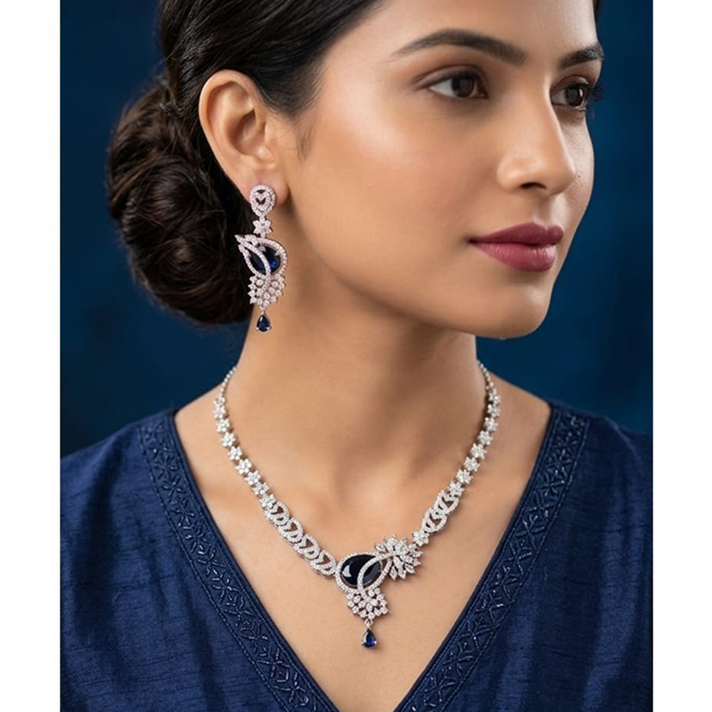 Akruti Collection Graceful American Diamond Necklace Set