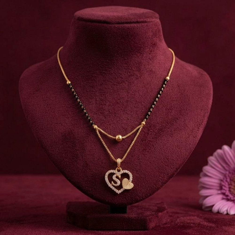 Akruti Collection Glamorous Austrian Stone Alphabet Mangalsutra