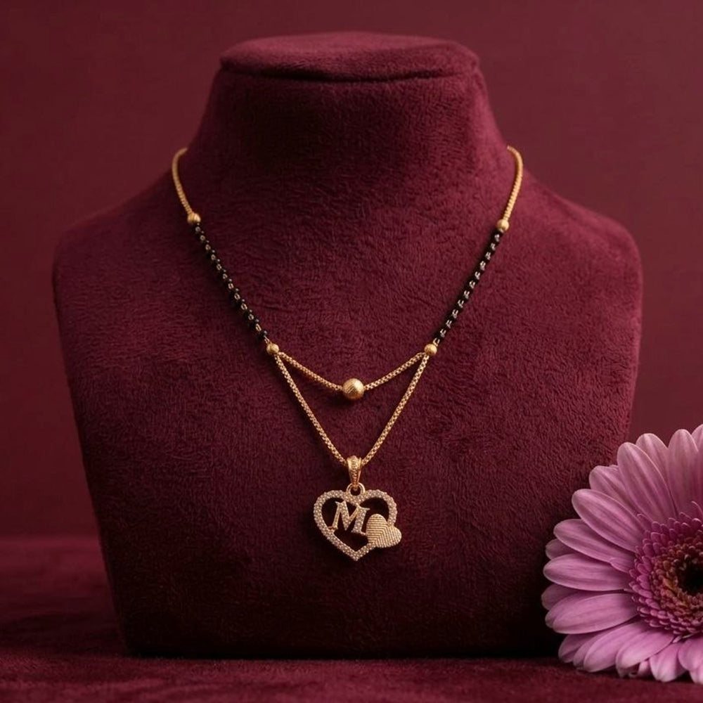 Akruti Collection Glamorous Austrian Stone Alphabet Mangalsutra