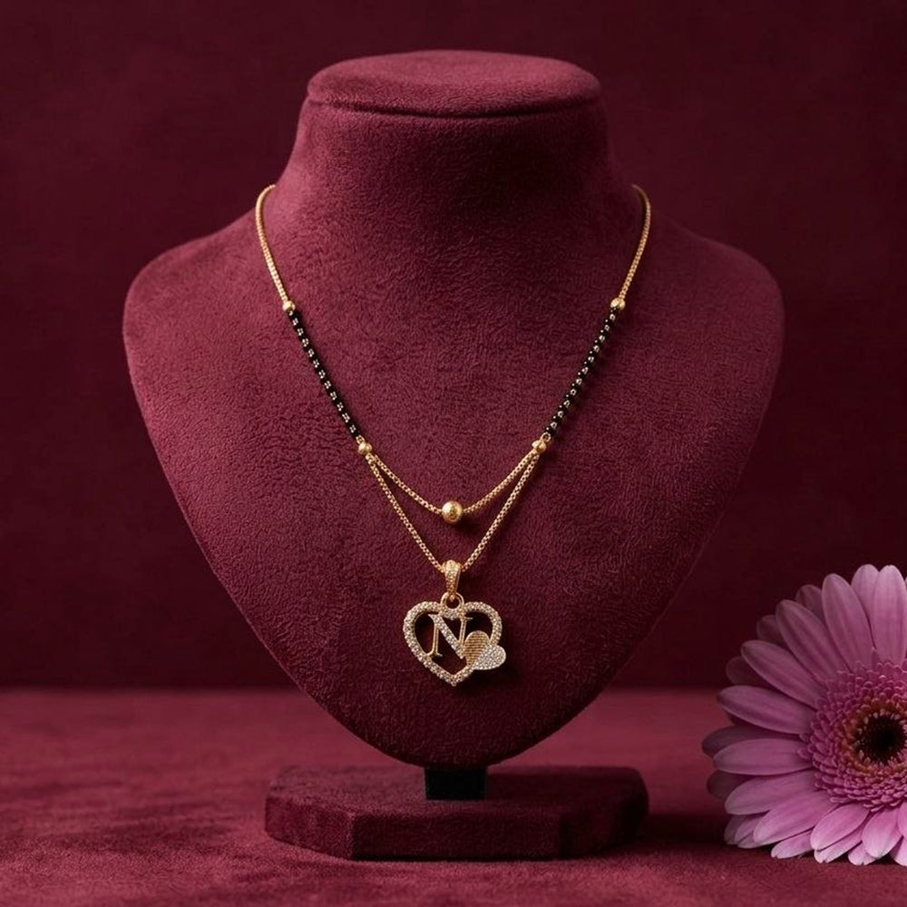 Akruti Collection Glamorous Austrian Stone Alphabet Mangalsutra