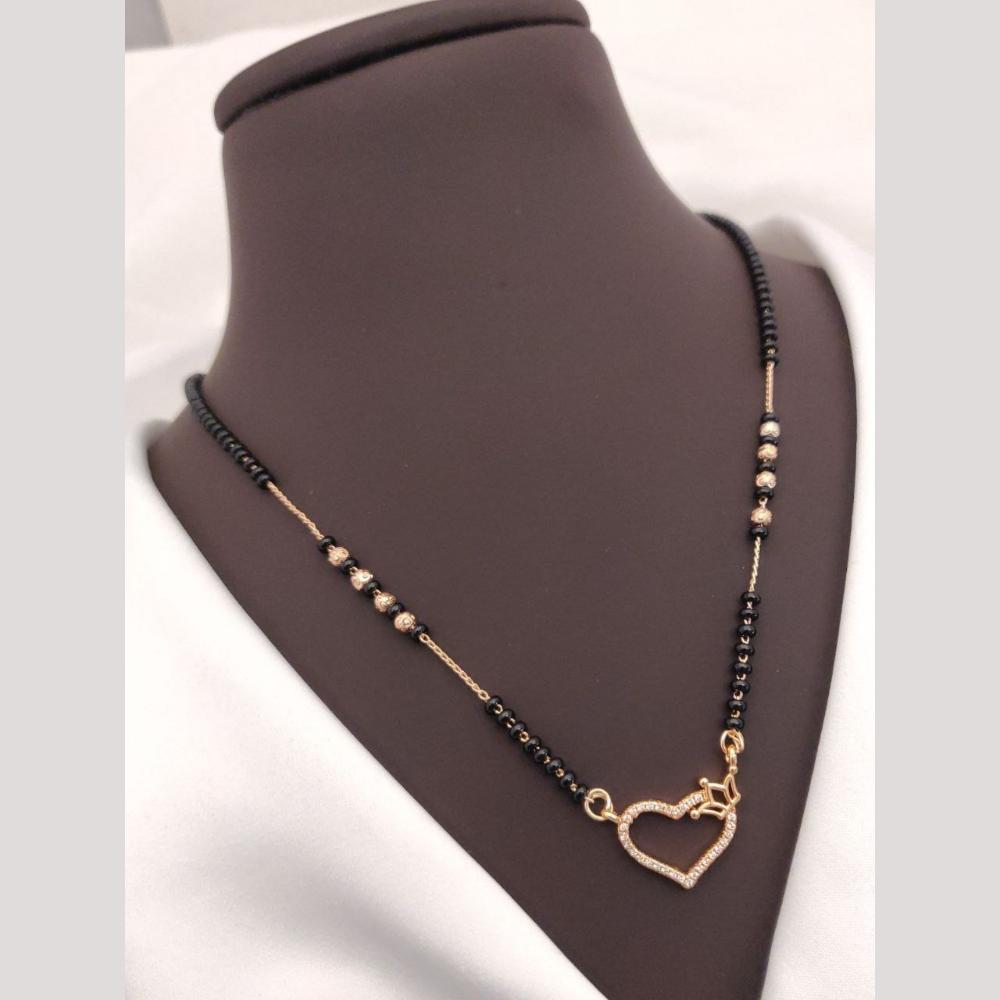 Akruti Collection Elegant Austrian Stone And Beads Black Beads Mangalsutra