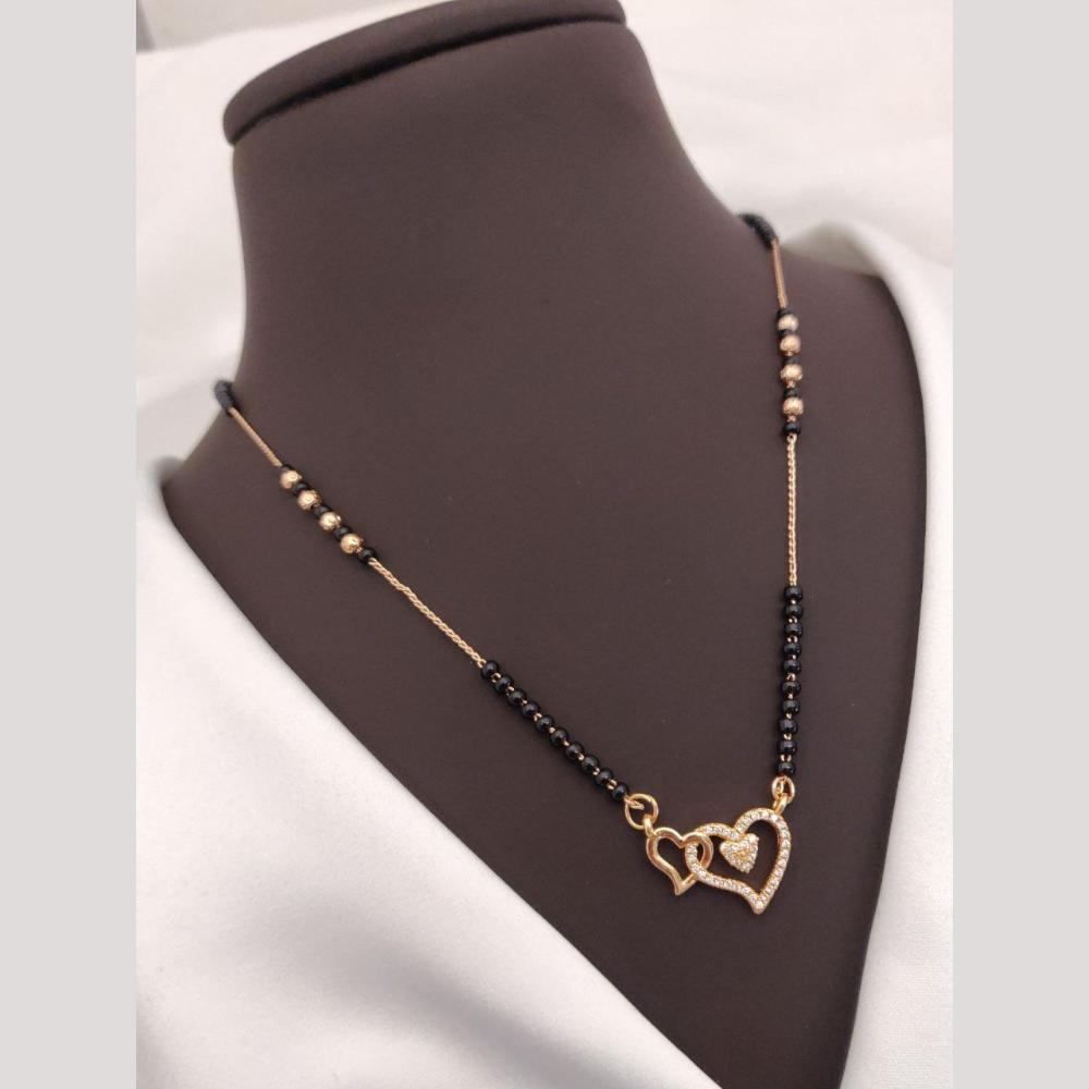 Akruti Collection Elegant Austrian Stone And Beads Black Beads Mangalsutra
