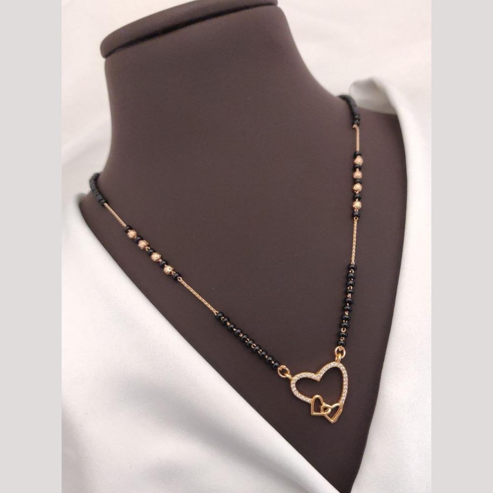 Akruti Collection Elegant Austrian Stone And Beads Black Beads Mangalsutra