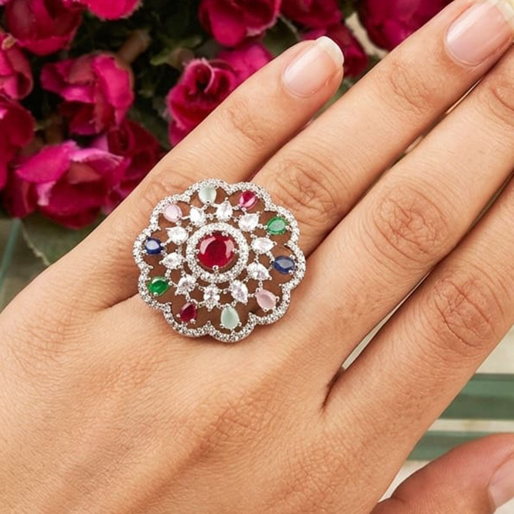 Akruti Collection Stylish American Daimond Ring