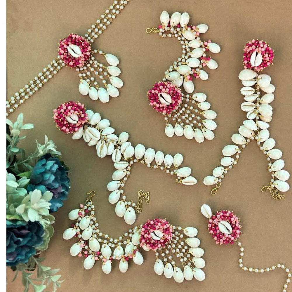 Shrijicreation Shell & Pearl Bridal Jewellery Set – Handmade Coastal Elegance for Haldi & Wedding Functions
