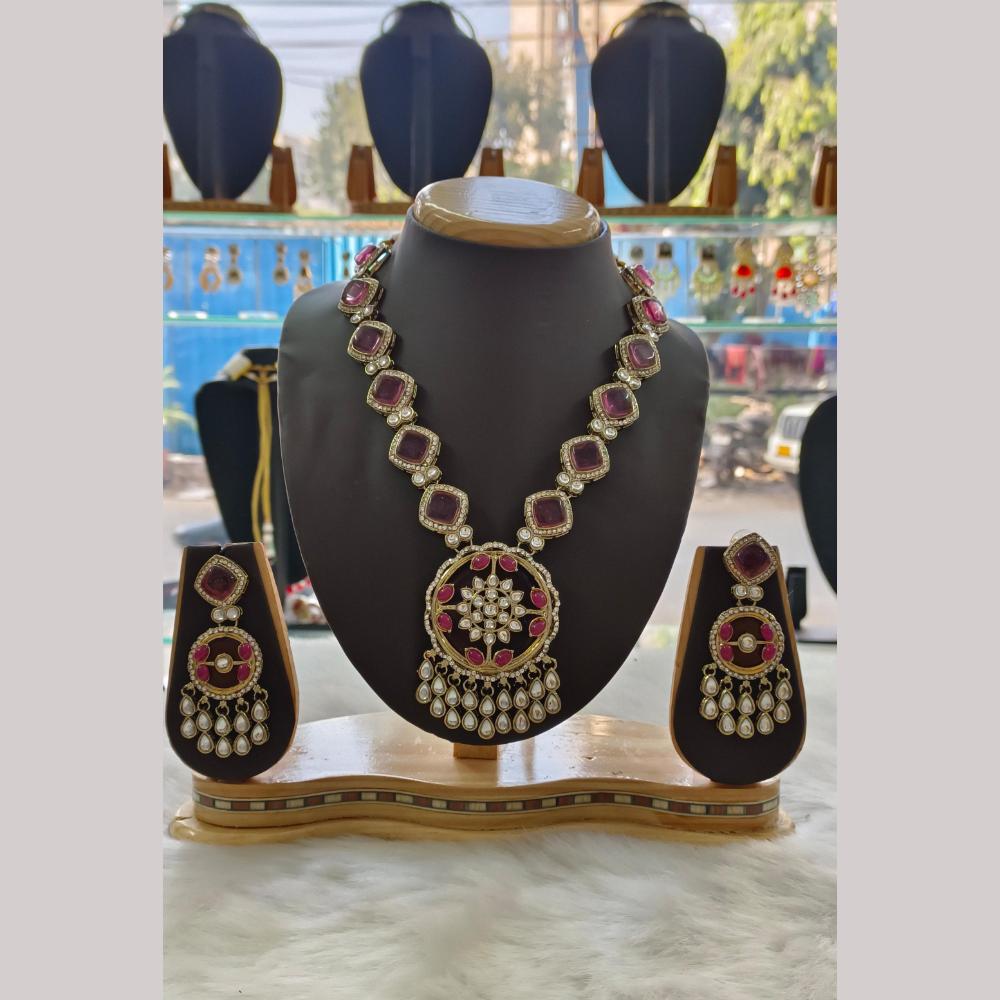 Palak Art Gold Plated Kundan Stone Necklace Set