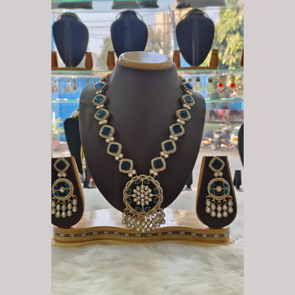 Palak Art Gold Plated Kundan Stone Necklace Set