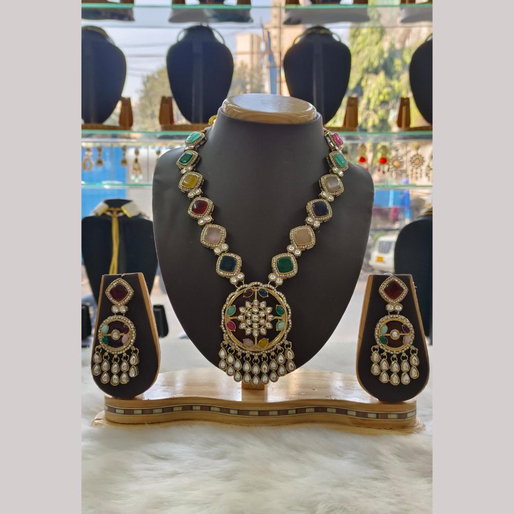 Palak Art Gold Plated Kundan Stone Necklace Set