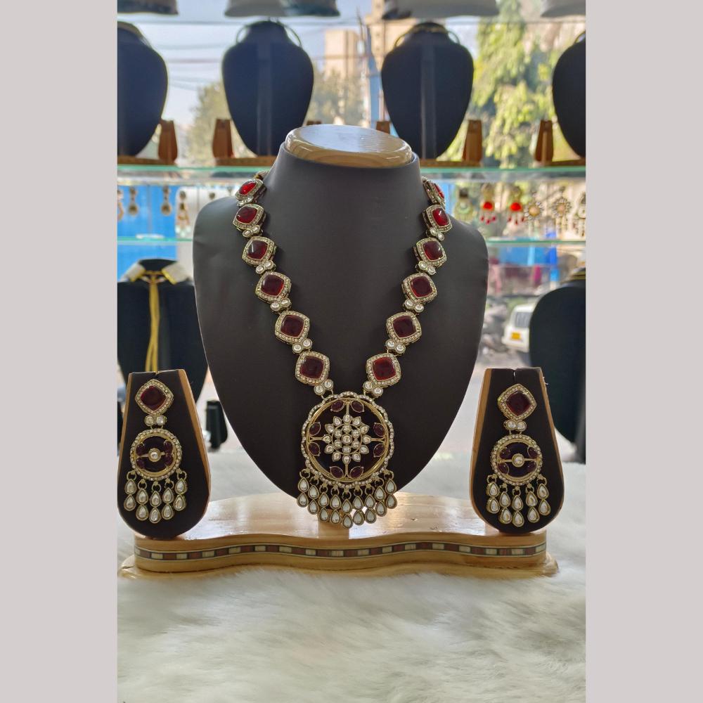 Palak Art Gold Plated Kundan Stone Necklace Set
