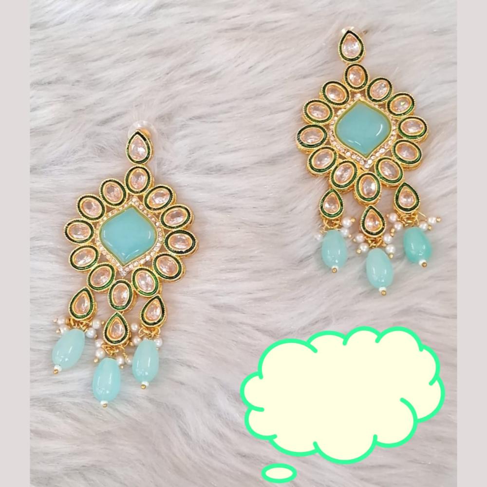 Palak Art Gold Plated Crystal Stone Dangler Earrings