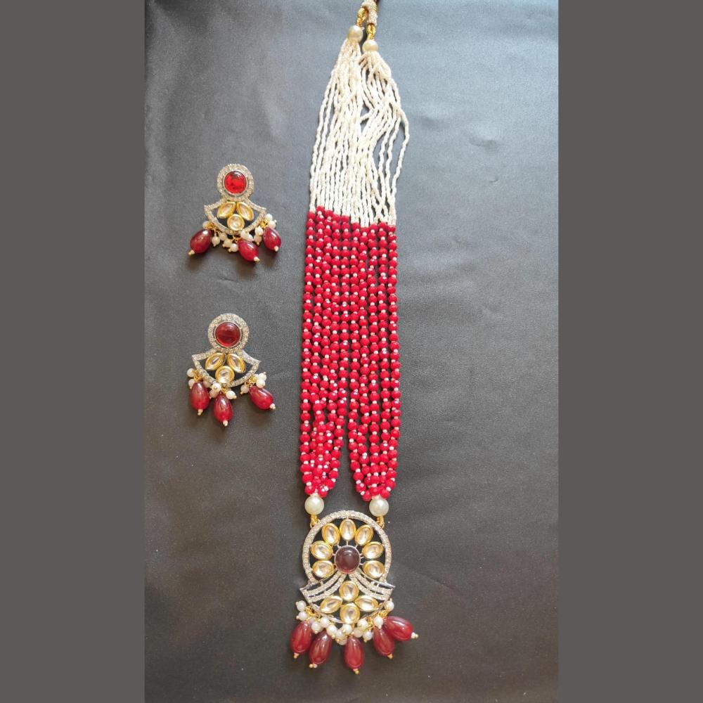 Palak Art Gold Plated Kundan Stone And Pearls Necklace Set
