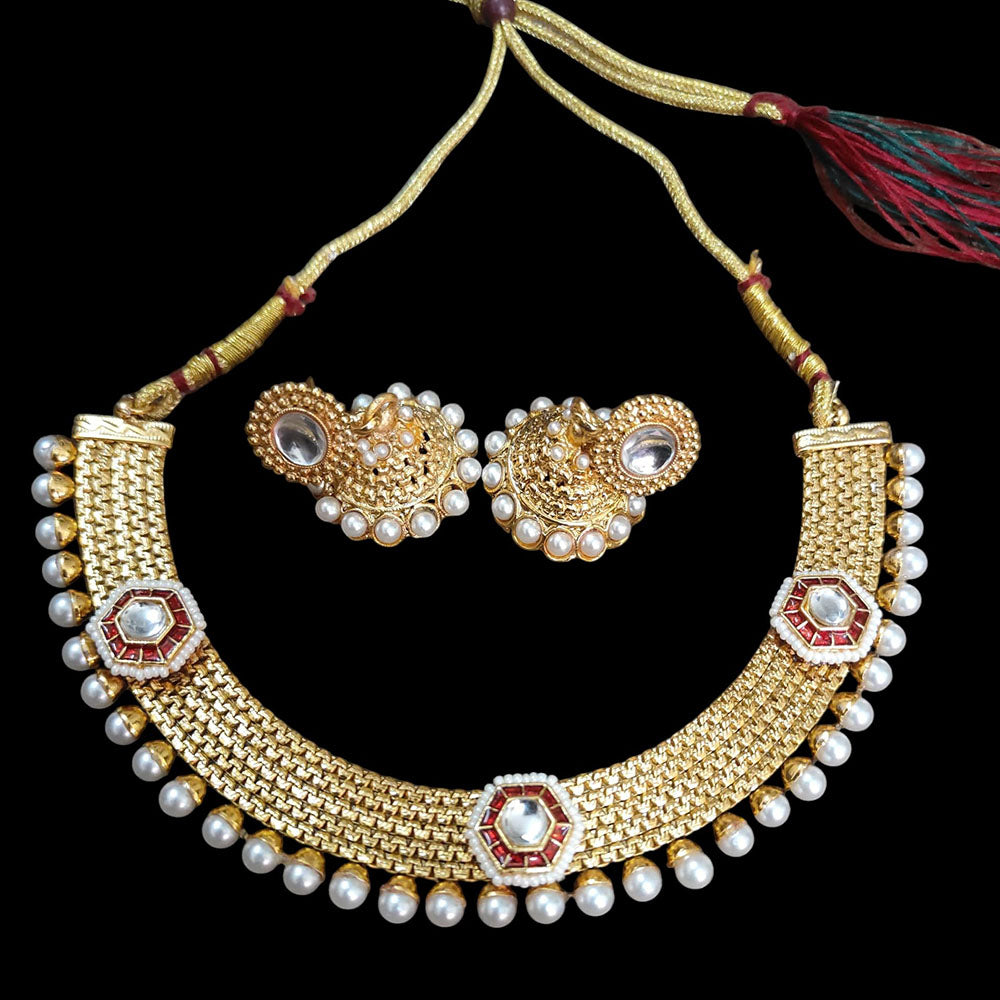 Palak Art Classic Pearl Perfect for Traditional Outfits Necklace Set