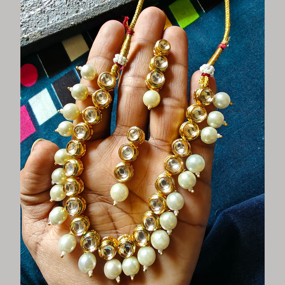 Palak Art Premium Kundan Stone And Beads Necklace Set