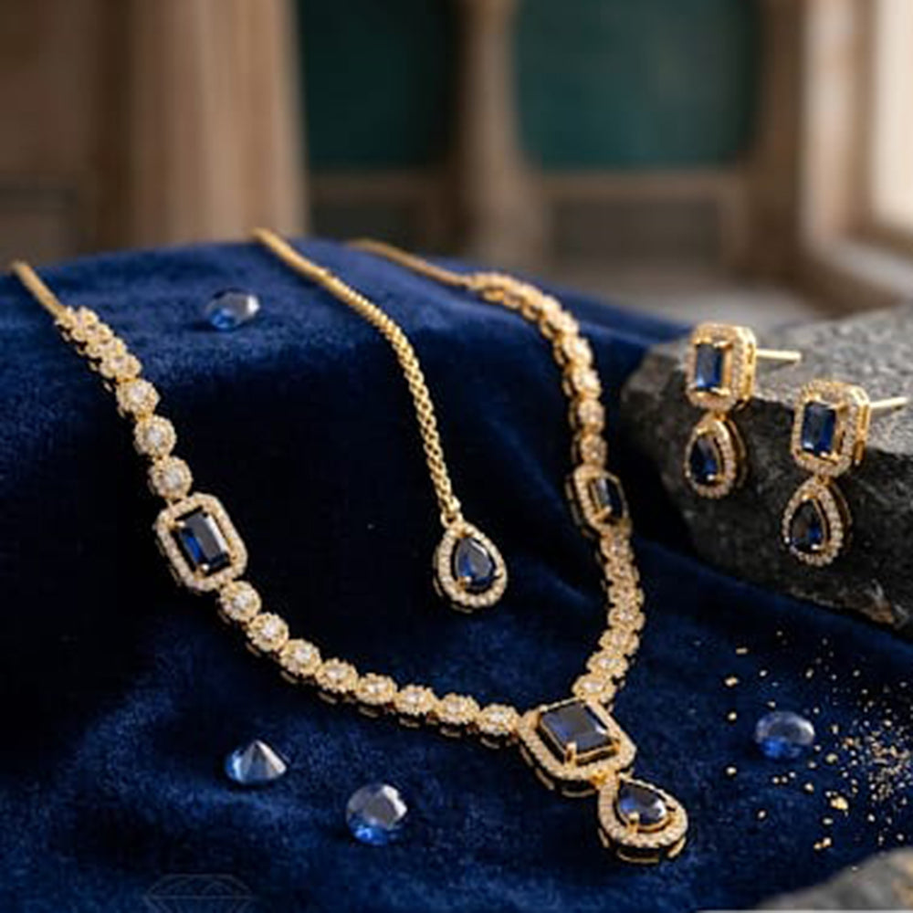 Palak Art Elegant Crystal Stone Designer Necklace Set