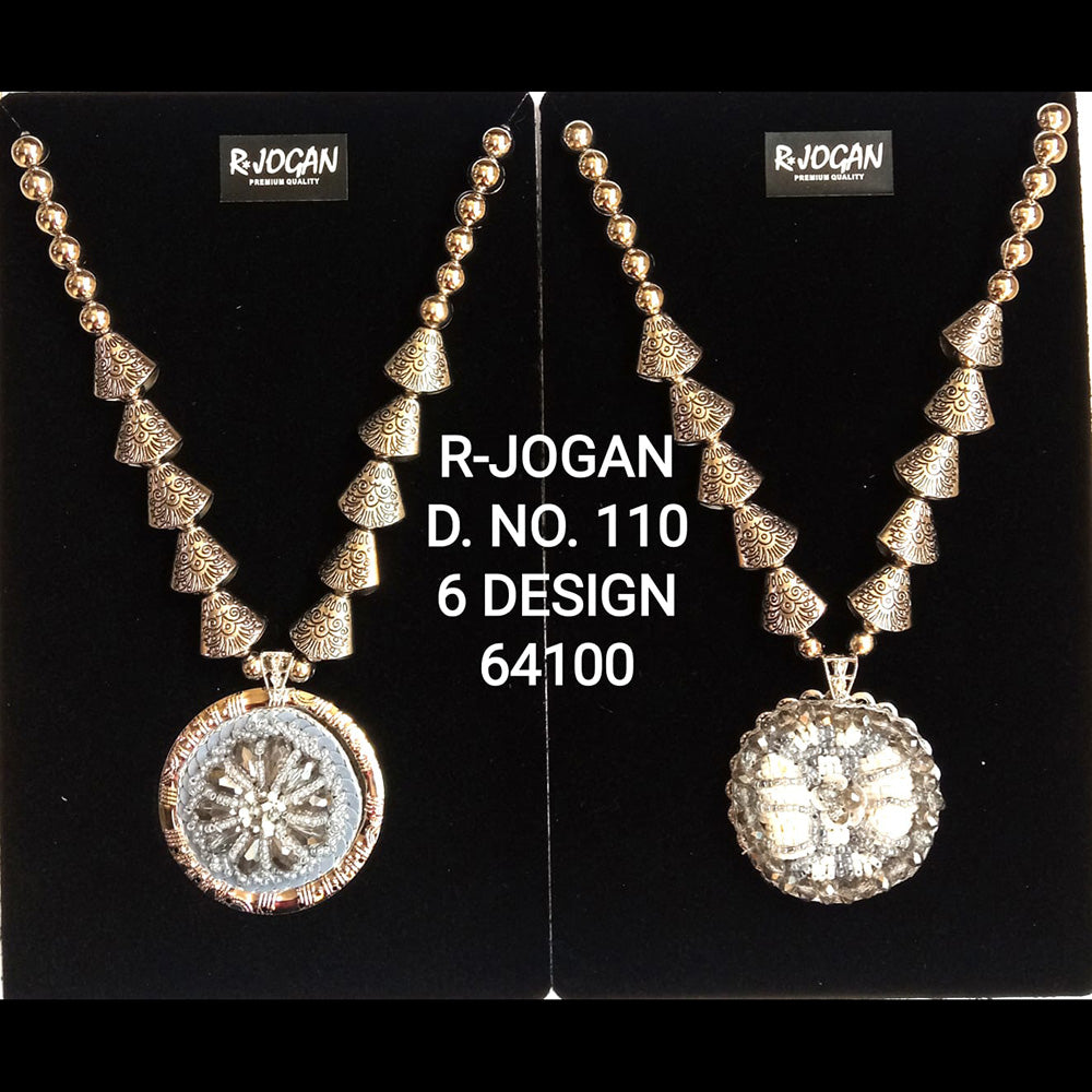 R Jogan Oxidised Plated Assorted Design Long Necklace
