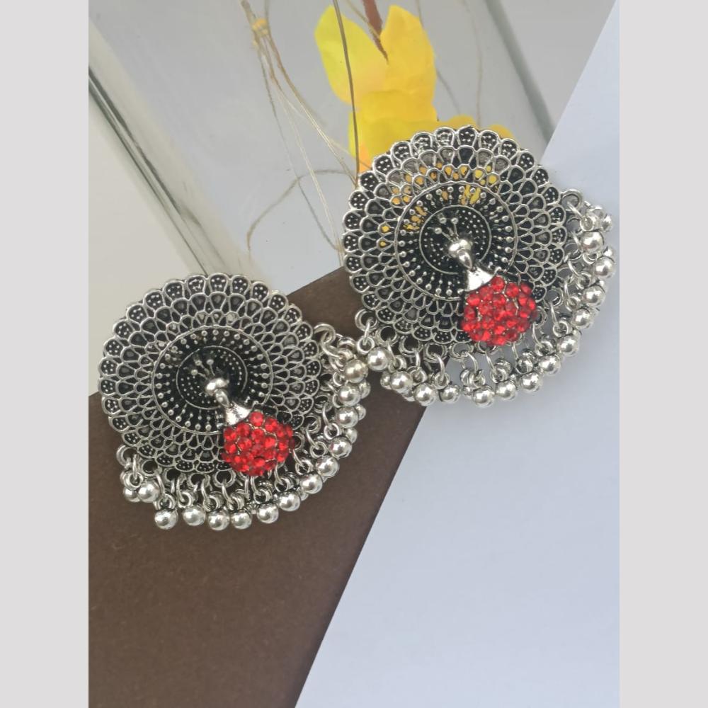 Exotica Collection Oxidised Plated Austrain Stone Dangler Earrings