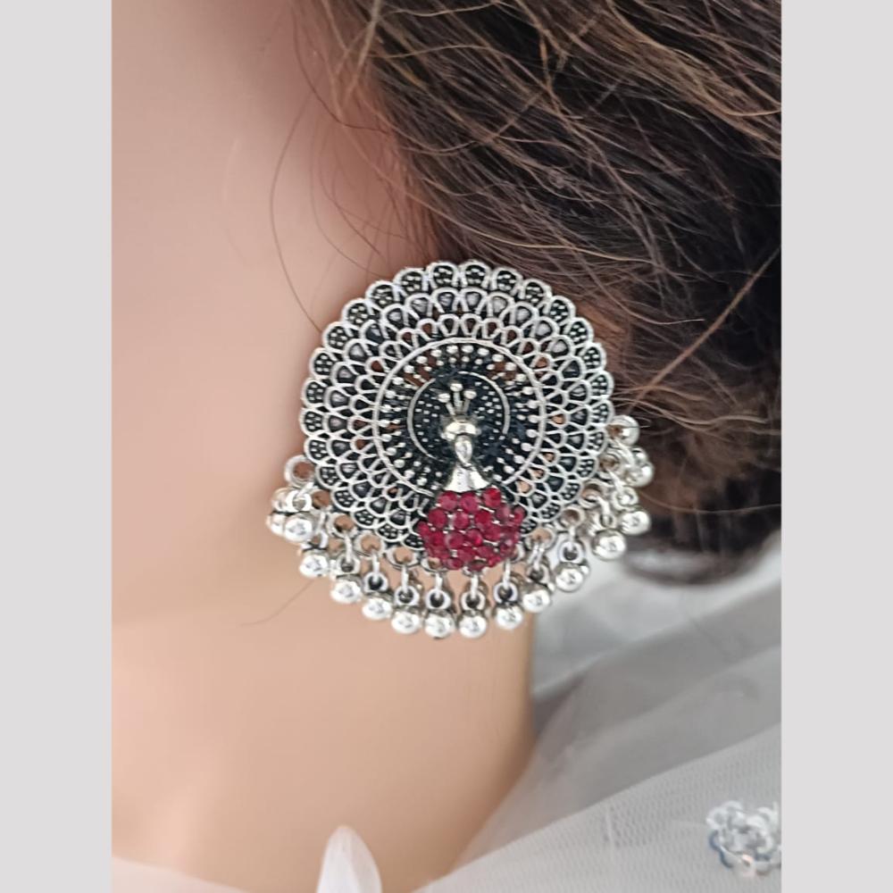 Exotica Collection Oxidised Plated Austrain Stone Dangler Earrings