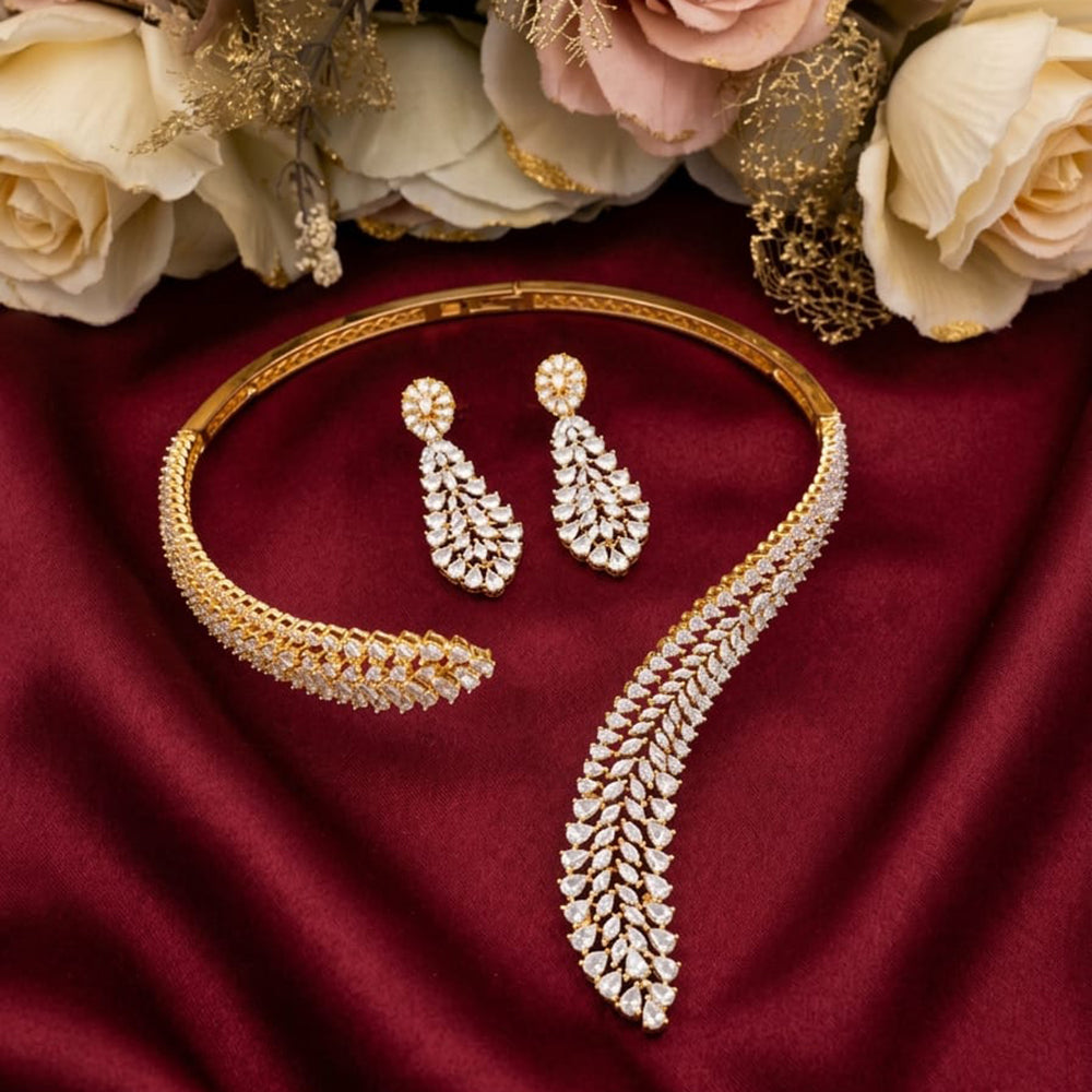 Exotica Collection Classic Shine American Daimond Necklace Set