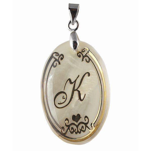 Urthn Alphabet K" Shell Pendant