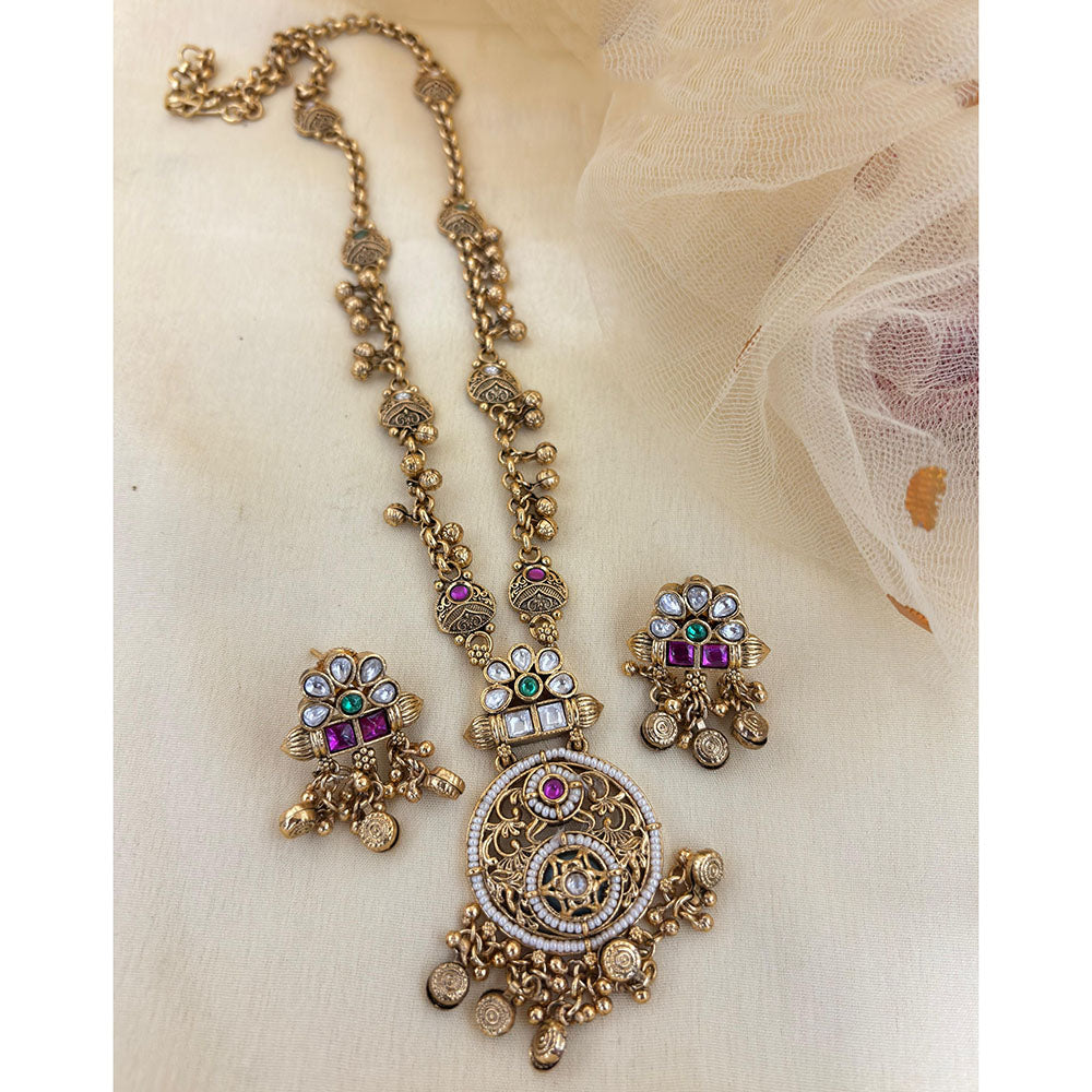 Jewel Addiction Designer Pota Stone and Pearl Elegant Necklace Set