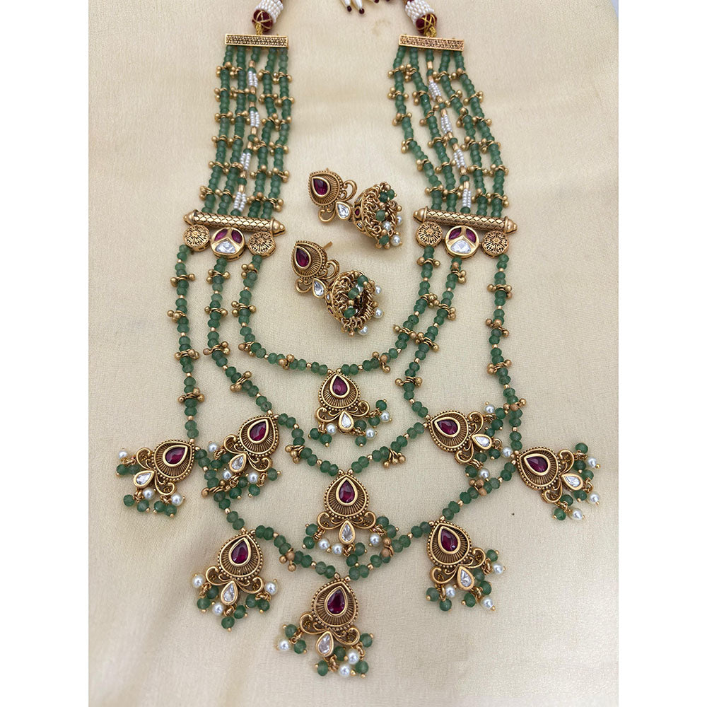 Jewel Addiction Designer Pota Stone and Pearl Elegant Necklace Set