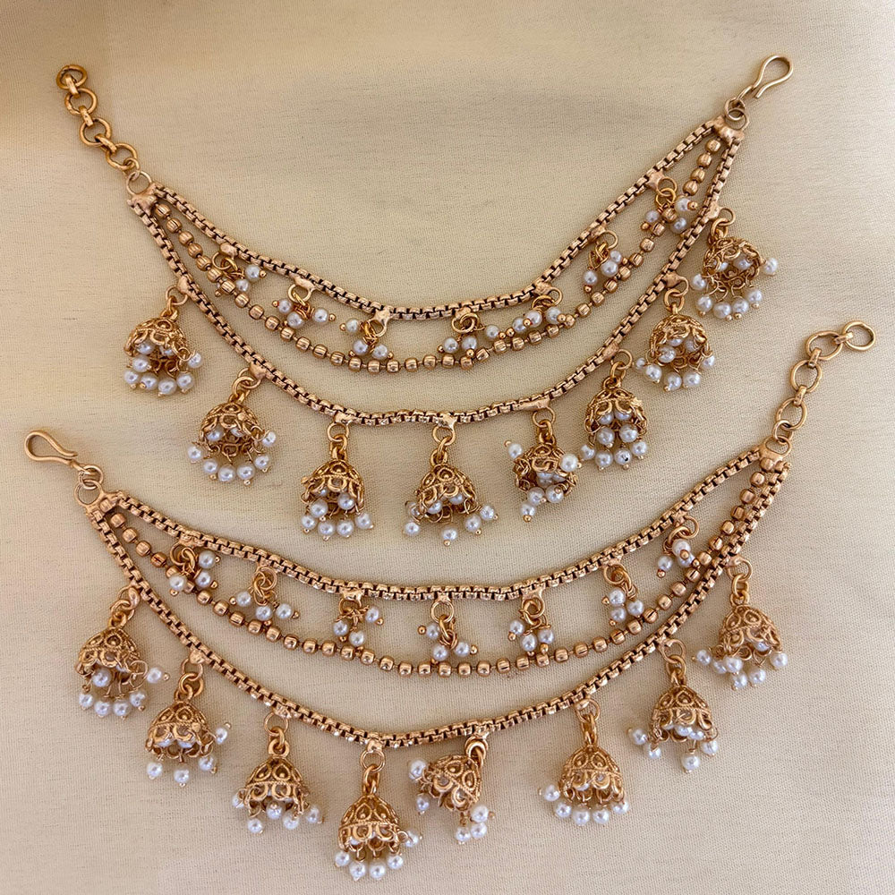 Jewel Addiction Traditional Copper Finish Pearl Multi Layer Kan Chain