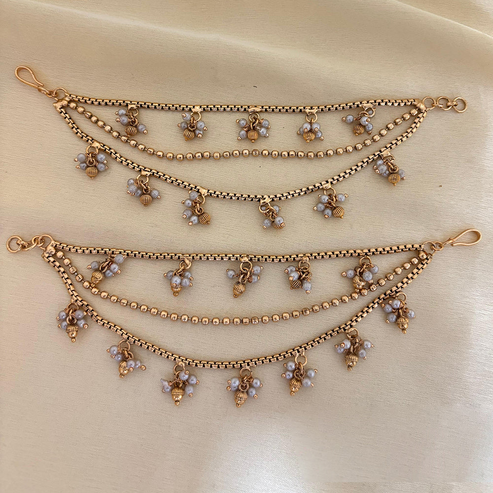Jewel Addiction Traditional Copper Finish Pearl Multi Layer Kan Chain