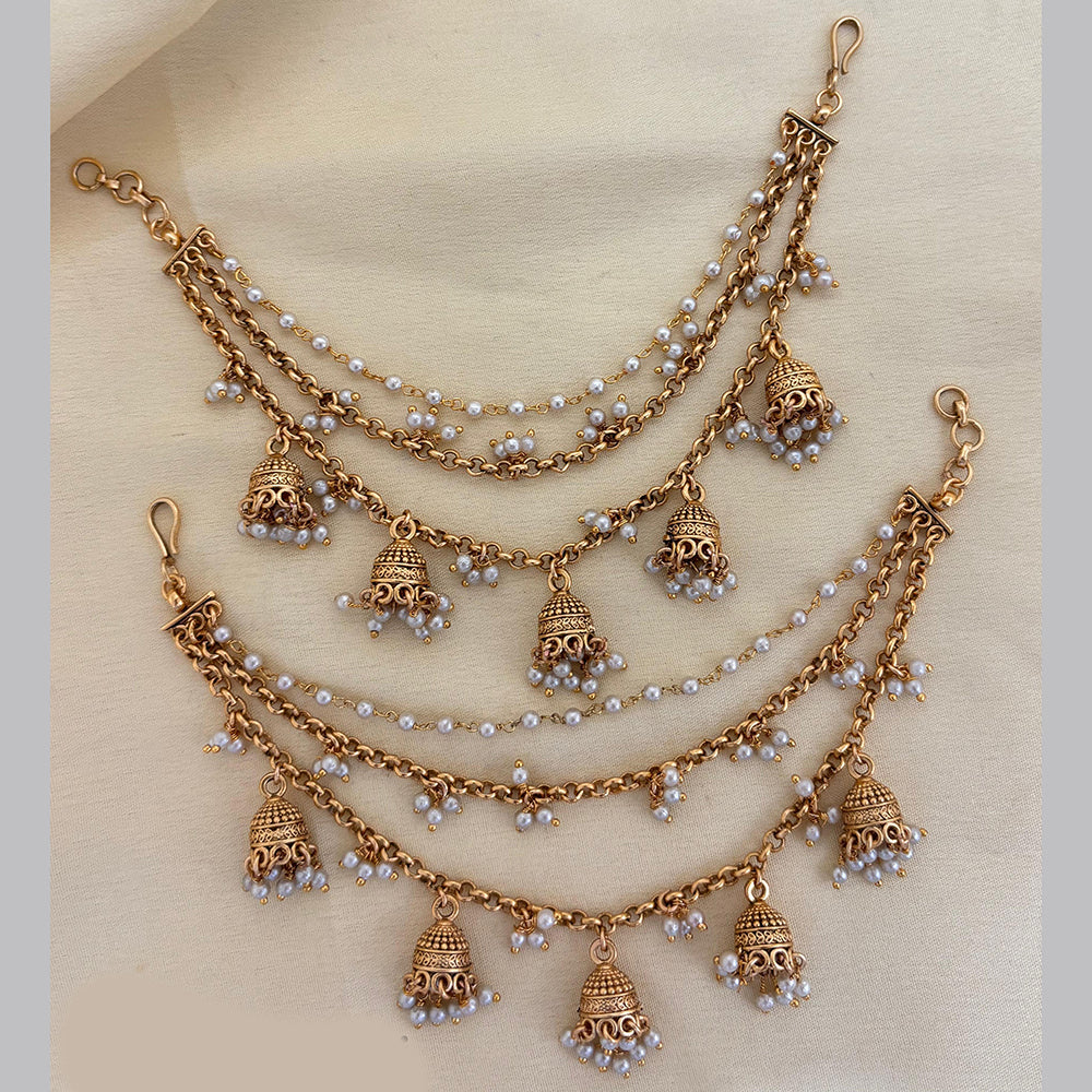 Jewel Addiction Traditional Copper Finish Pearl Multi Layer Kan Chain