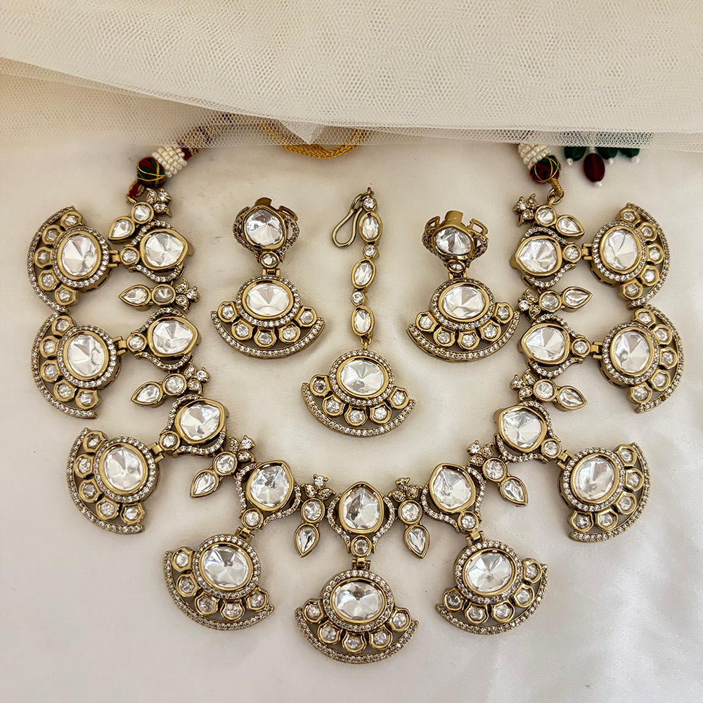 Jewel Addiction Royal Polki Kundan Stone Necklace Set