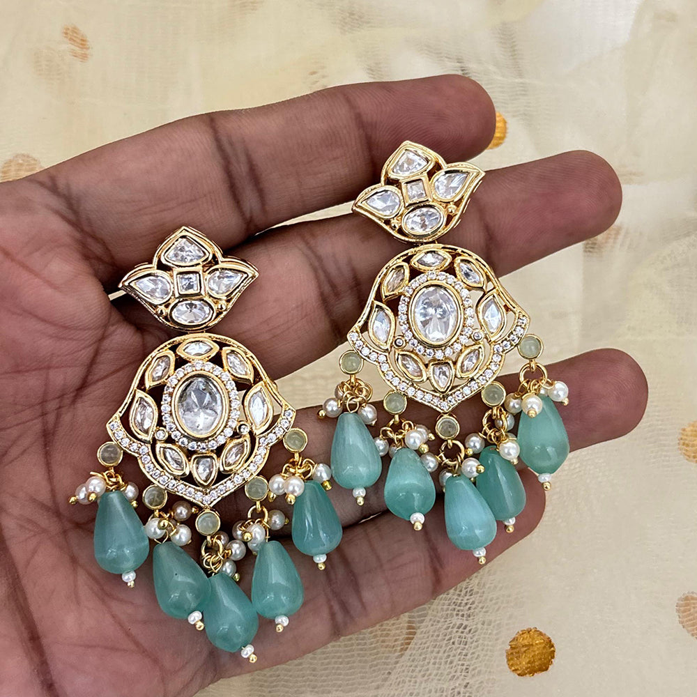 Jewel Addiction Designer Polki Kundan Stone And Beads Dangler Earrings