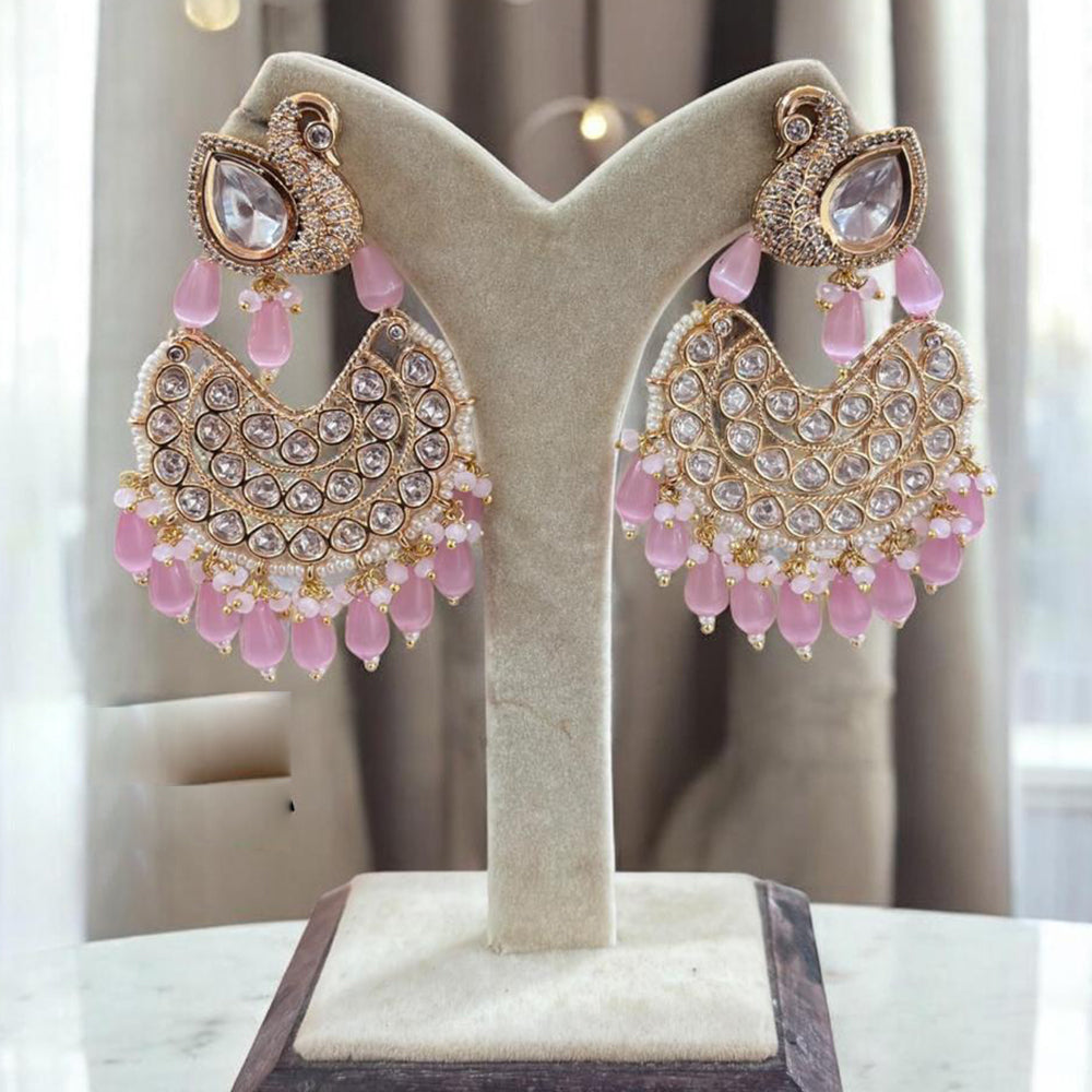 Jewel Addiction Designer Polki kundan Stone And Beads Dangler Earrings