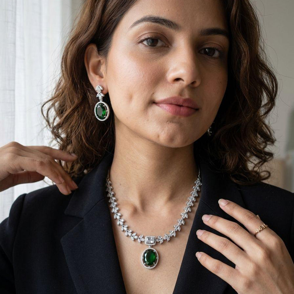 Jewel Addiction Classic American Diamond Necklace Set