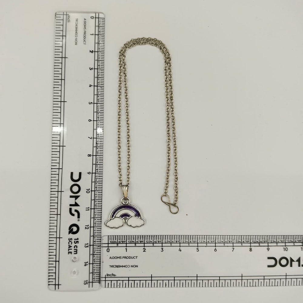 Urthn Cute Rainbow Charm Pendant Necklace for Women Trendy Daily Wear Accessory(Pack of 12)