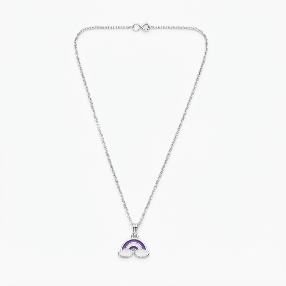 Urthn Cute Rainbow Charm Pendant Necklace for Women Trendy Daily Wear Accessory(Pack of 12)