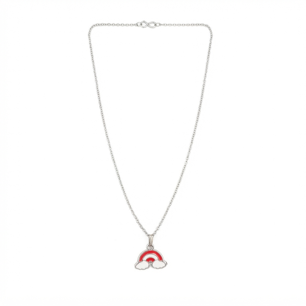 Urthn Cute Rainbow Charm Pendant Necklace for Women Trendy Daily Wear Accessory(Pack of 12)
