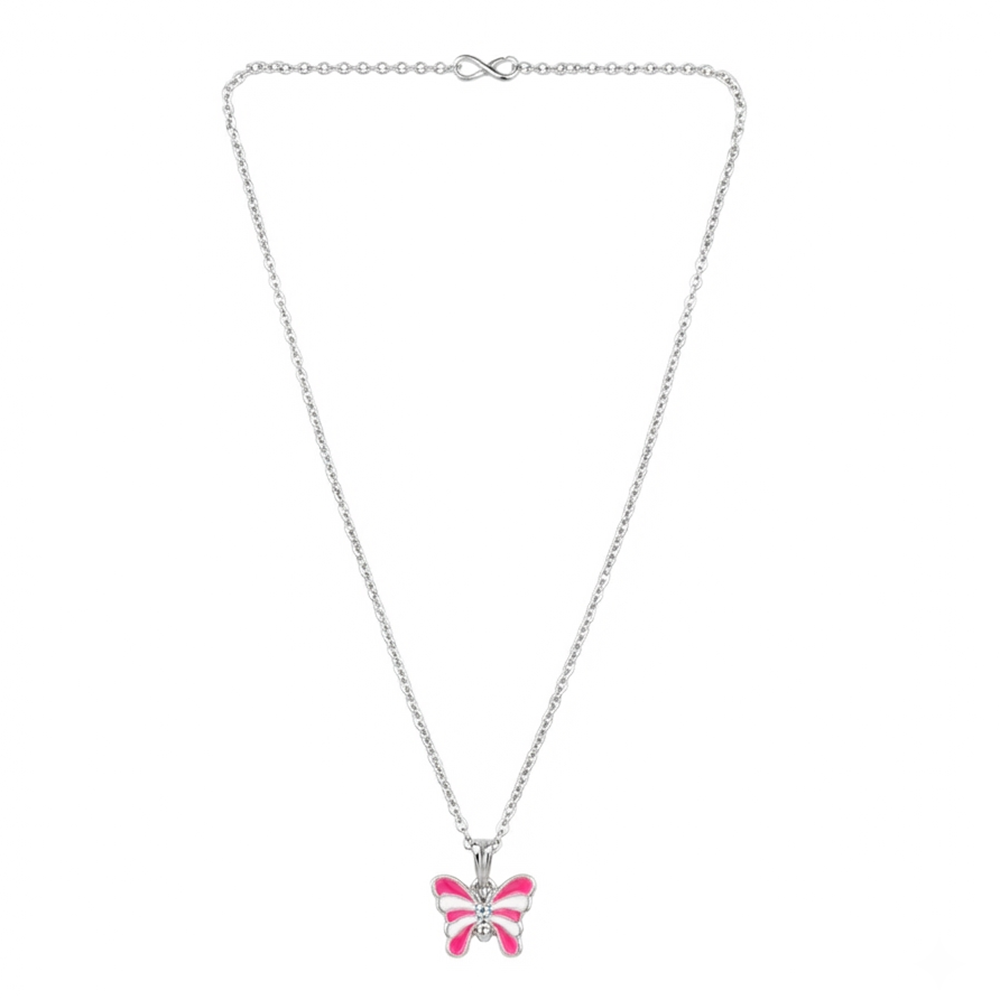 Urthn Graceful Butterfly Shape Meenakari Chain Pendant | Designer Jewellery for Women - 1205096F(Pack Of 12)