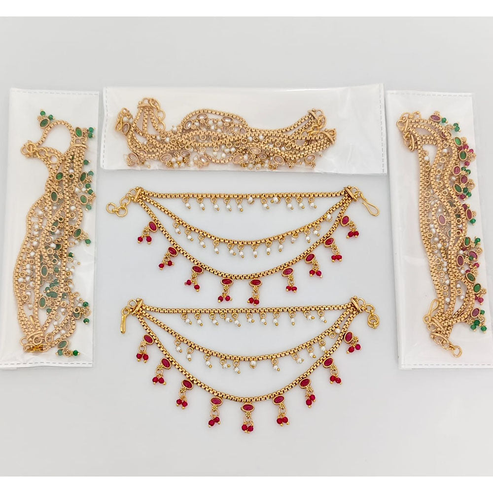 JCM Designer Pota Stone And Pearl Kanchain