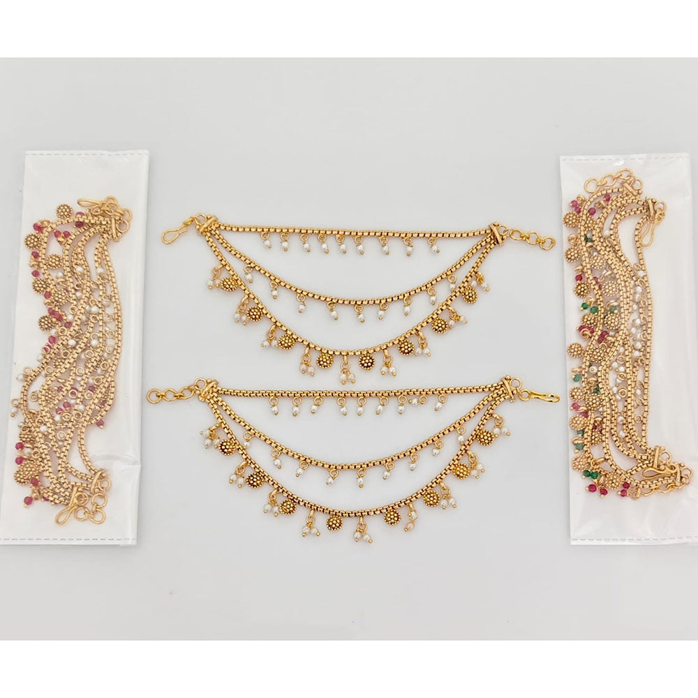 JCM Designer Pota Stone And Pearl Kanchain