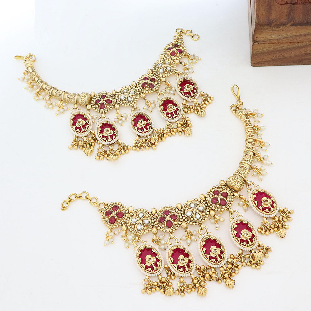JCM Designer Pota Stone And Pearl Kanchain