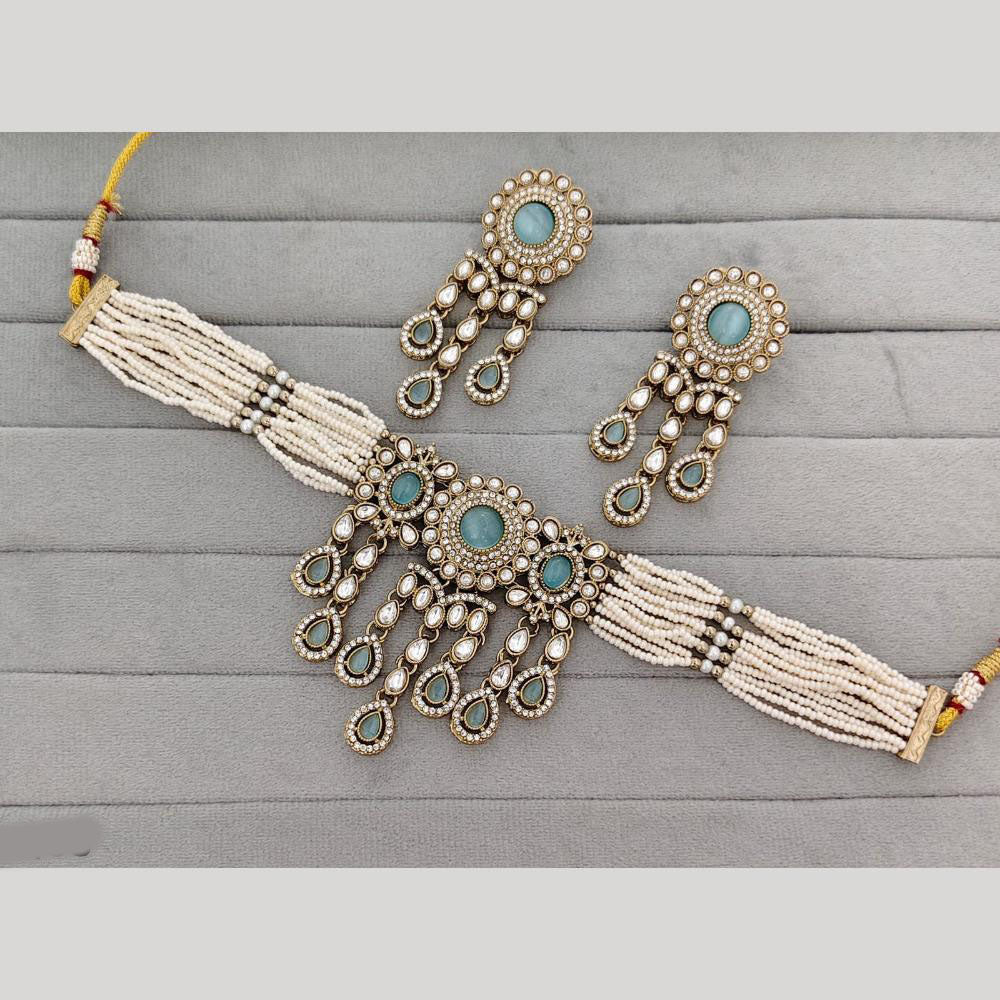 JCM Heritage Polki Kundan Stone And Austrian Stone Choker Necklace Set