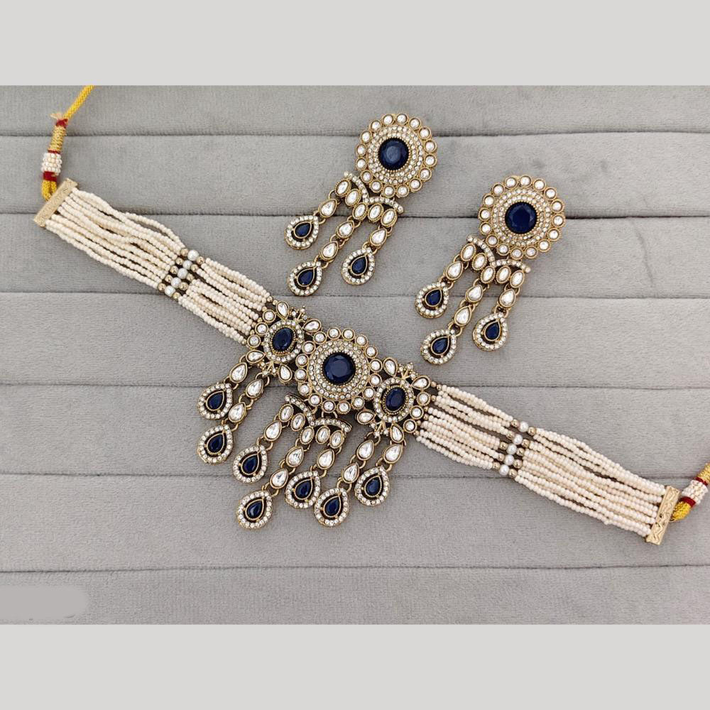 JCM Heritage Polki Kundan Stone And Austrian Stone Choker Necklace Set