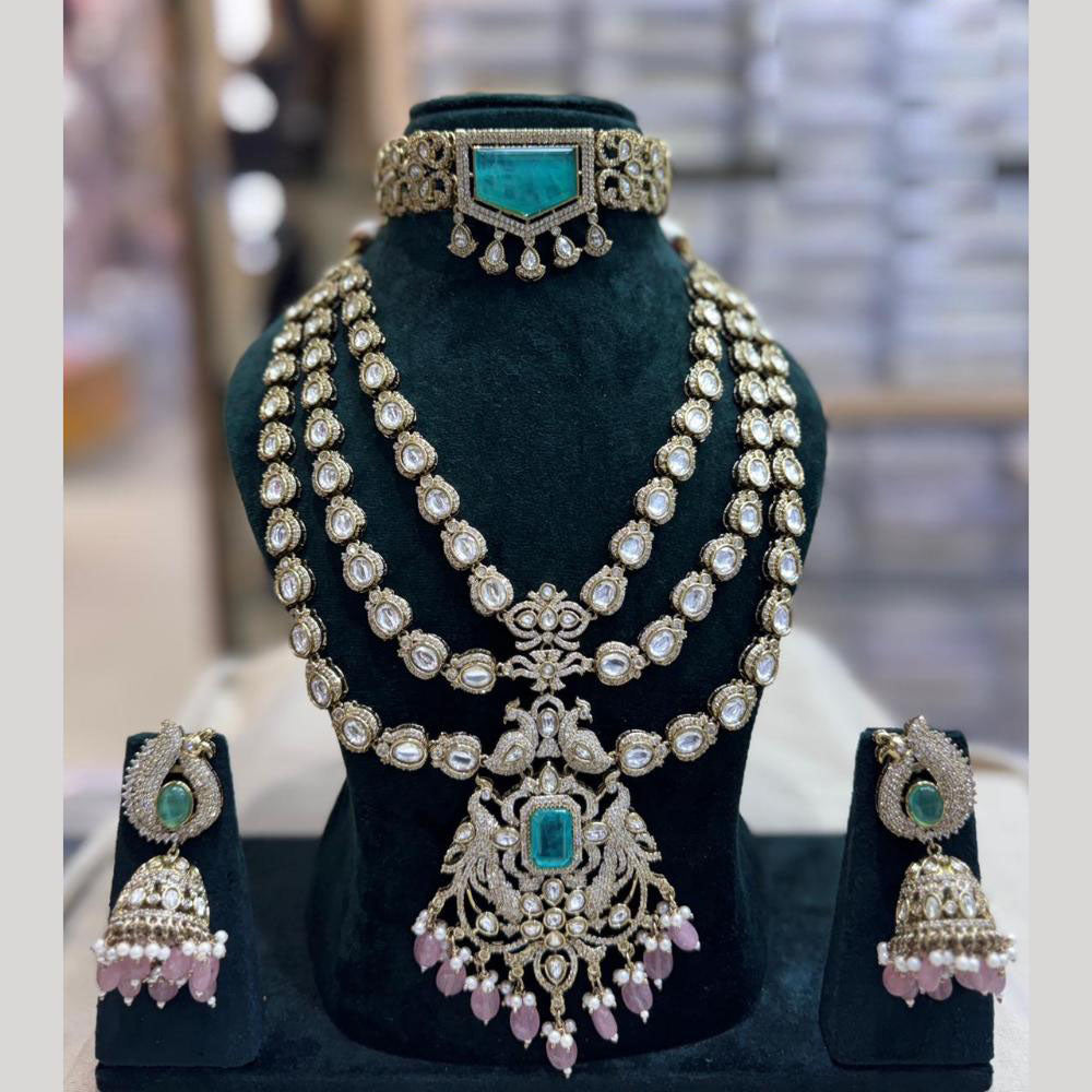 JCM Ethnic Polki Kundan And Austrain Stone Necklace Set
